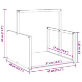 vidaXL Brandhoutrek 40x40x40 cm koudgewalst staal zwart