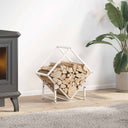 vidaXL Brandhoutrek 50x25x50 cm koudgewalst staal wit