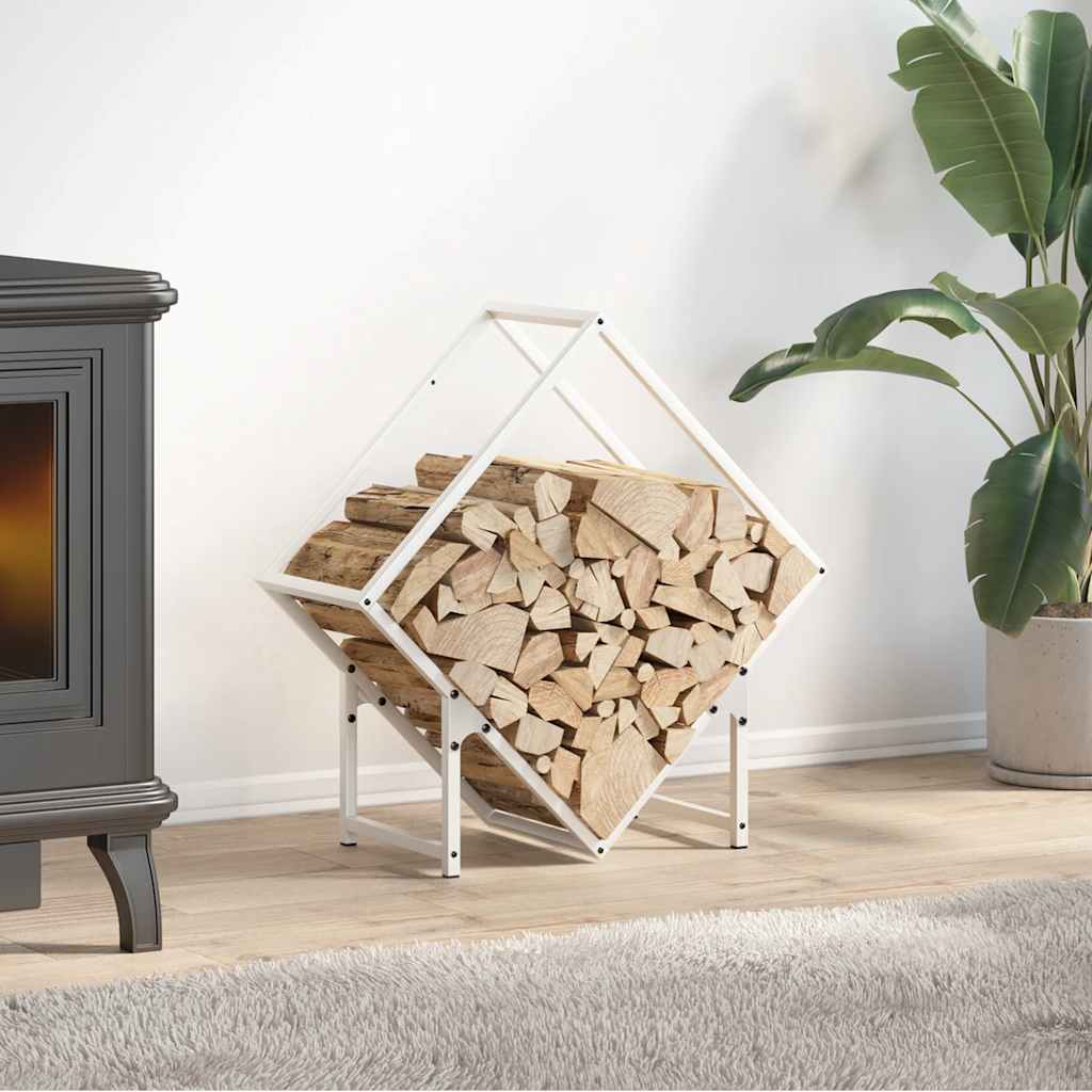 vidaXL Brandhoutrek 50x25x50 cm koudgewalst staal wit