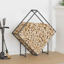 vidaXL Brandhoutrek 50x25x50 cm koudgewalst staal wit