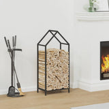 vidaXL Brandhoutrek 40x25x60 cm koudgewalst staal zwart