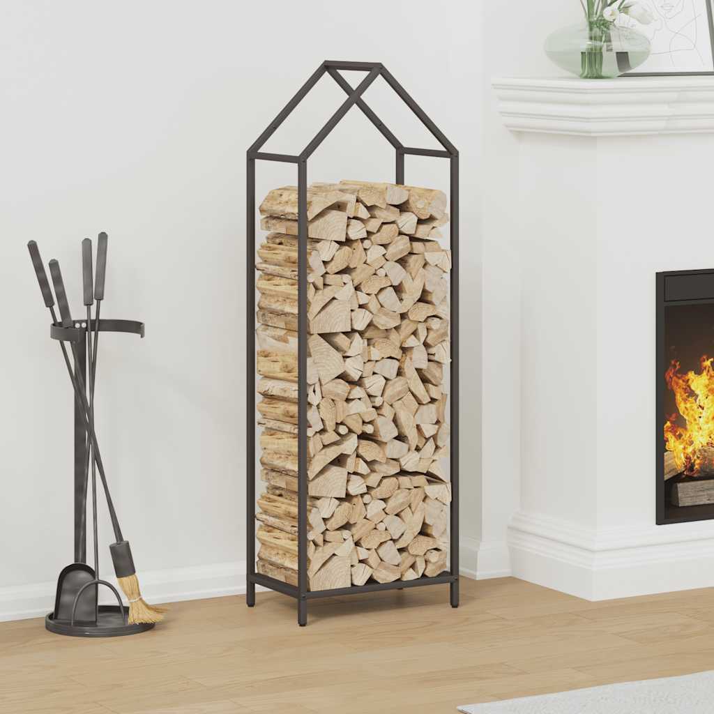vidaXL Brandhoutrek 40x25x60 cm koudgewalst staal zwart