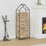 vidaXL Brandhoutrek 40x25x60 cm koudgewalst staal zwart