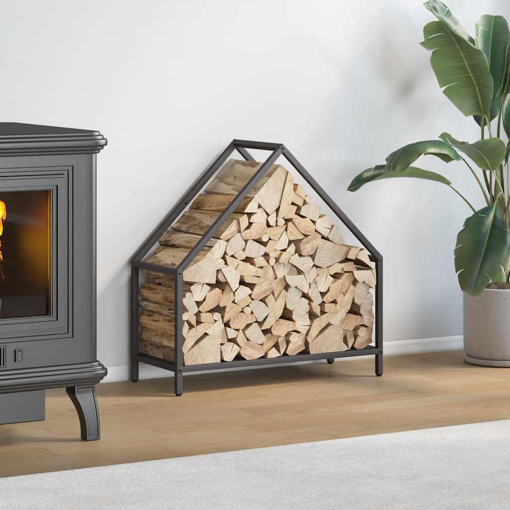 vidaXL Brandhoutrek 40x25x60 cm koudgewalst staal zwart