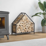 vidaXL Brandhoutrek 40x25x60 cm koudgewalst staal zwart