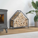 vidaXL Brandhoutrek 40x25x60 cm koudgewalst staal zwart