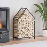vidaXL Brandhoutrek 40x25x60 cm koudgewalst staal zwart
