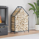 vidaXL Brandhoutrek 40x25x60 cm koudgewalst staal zwart