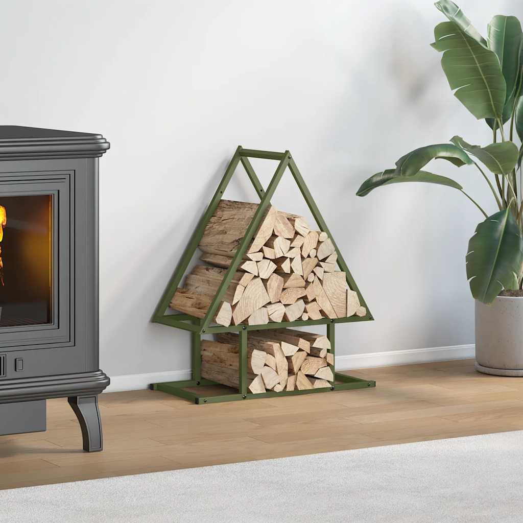 vidaXL Brandhoutrek 50x25x60 cm koudgewalst staal zwart