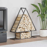 vidaXL Brandhoutrek 50x25x60 cm koudgewalst staal zwart