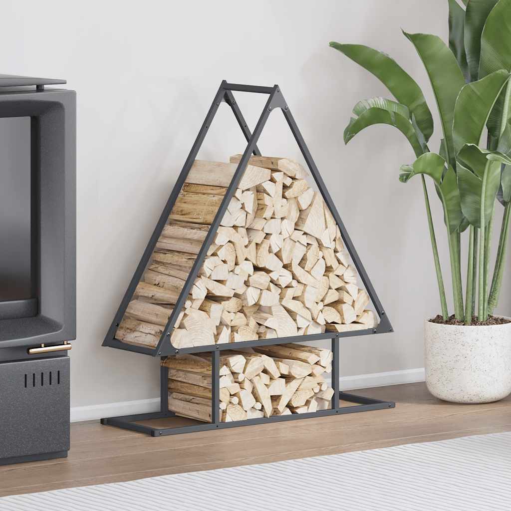 vidaXL Brandhoutrek 50x25x60 cm koudgewalst staal zwart