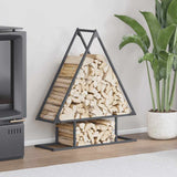 vidaXL Brandhoutrek 50x25x60 cm koudgewalst staal zwart