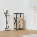vidaXL Brandhoutrek 34x25x70 cm koudgewalst staal zwart