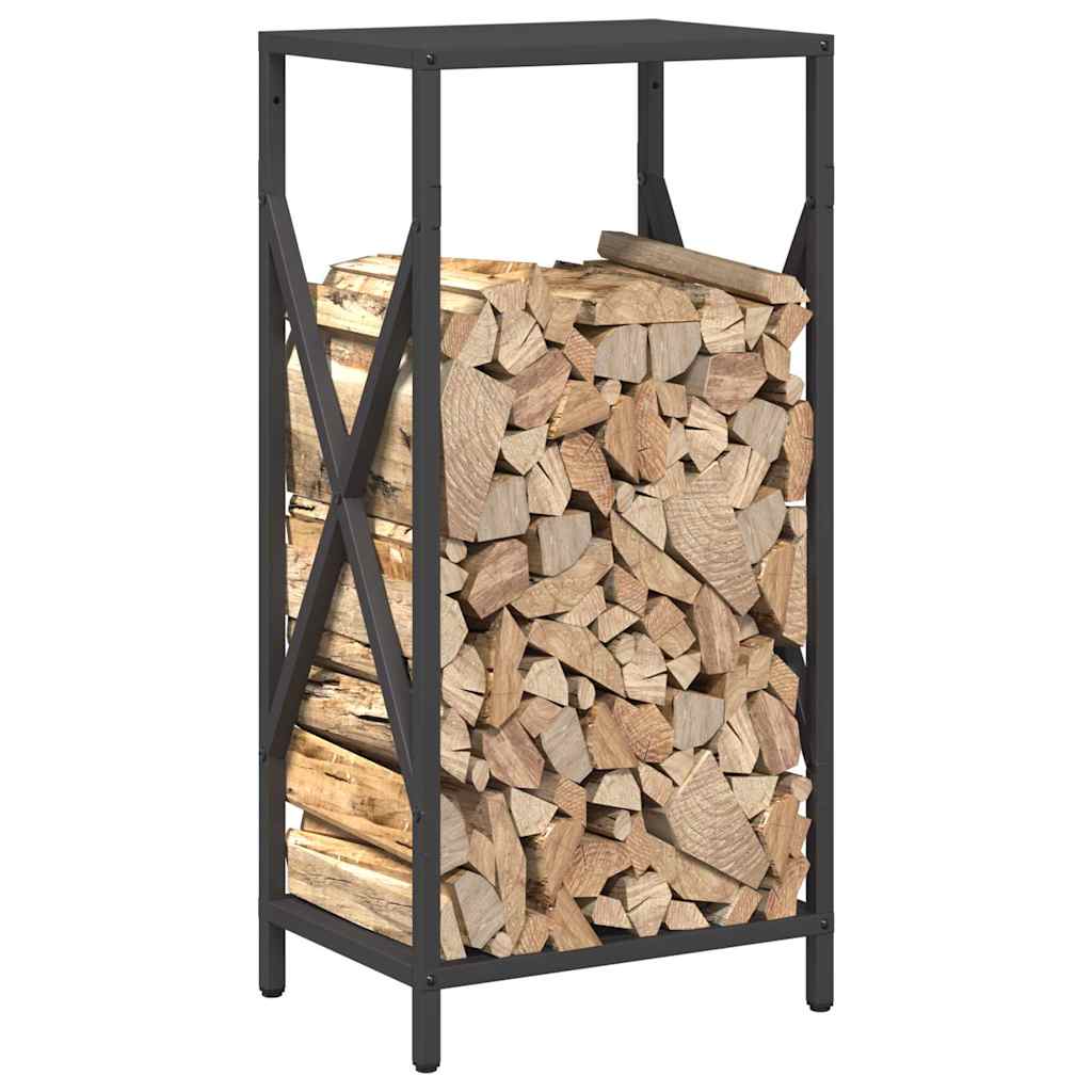 vidaXL Brandhoutrek 34x25x70 cm koudgewalst staal zwart
