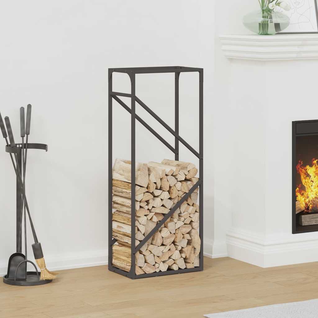 vidaXL Brandhoutrek 60x25x100 cm koudgewalst staal zwart