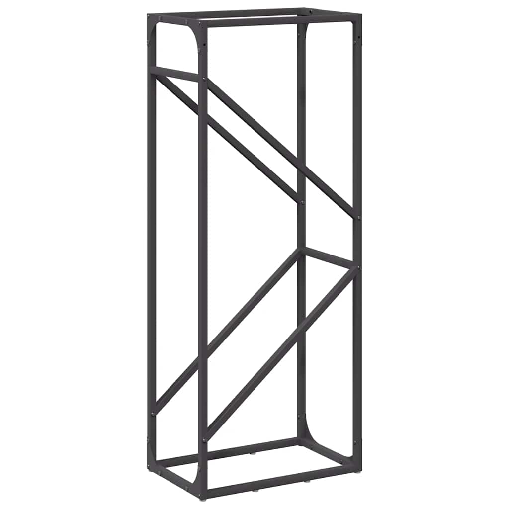 vidaXL Brandhoutrek 60x25x100 cm koudgewalst staal zwart