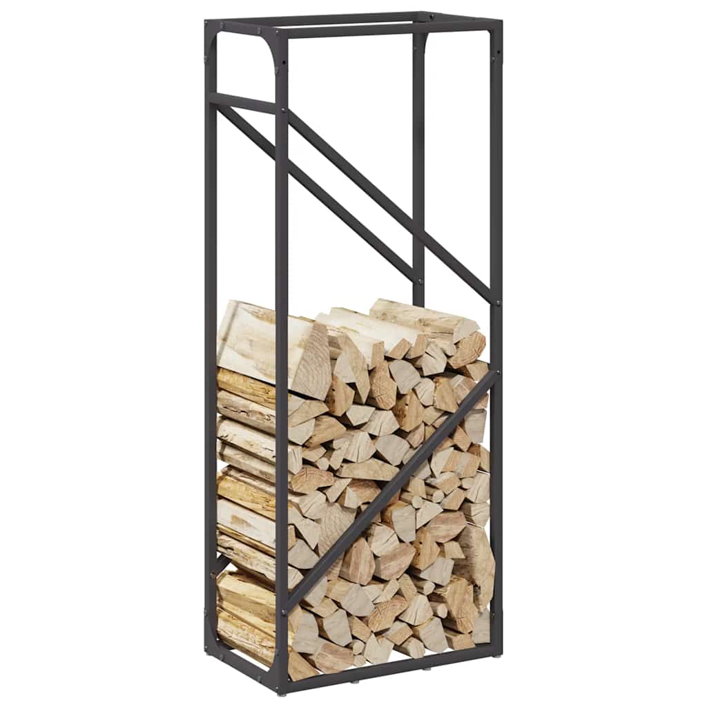 vidaXL Brandhoutrek 60x25x100 cm koudgewalst staal zwart