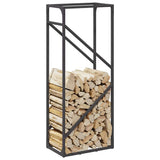 vidaXL Brandhoutrek 60x25x100 cm koudgewalst staal zwart