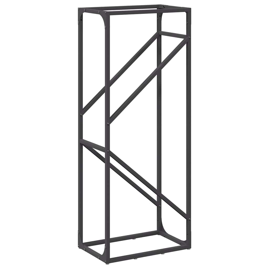 vidaXL Brandhoutrek 60x25x100 cm koudgewalst staal zwart