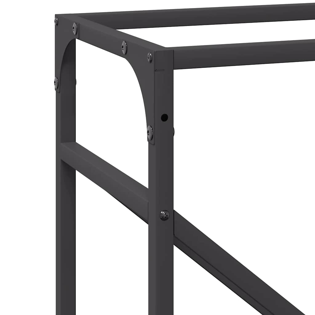 vidaXL Brandhoutrek 60x25x100 cm koudgewalst staal zwart