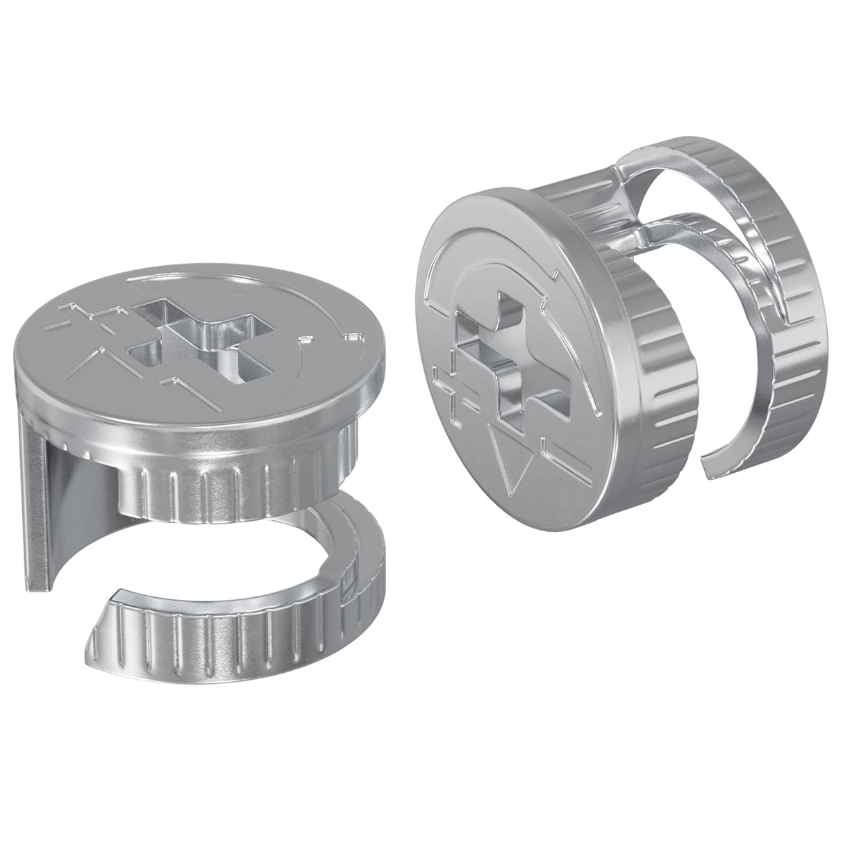vidaXL Cam lock nuts 2 pcs Silver 12 x 10 mm Metal