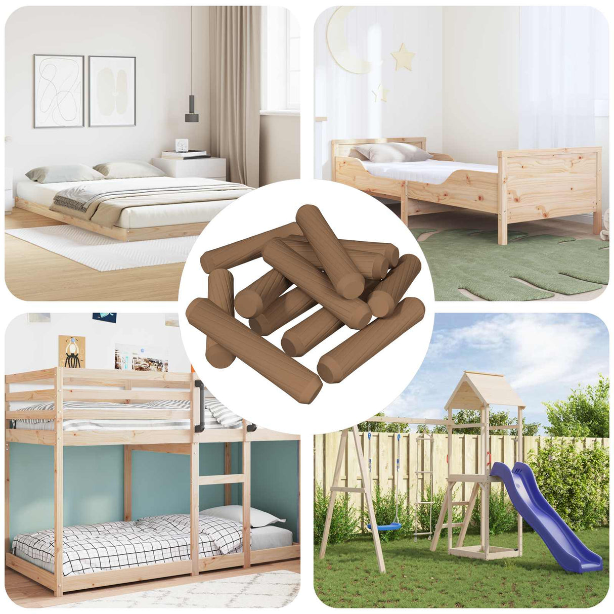 vidaXL Houten deuvels 2 pcs Naturel Ø 6 x 40 mm Massief hout