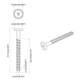 vidaXL Wood Screws 2 pcs Silver M6 x 70 mm Steel