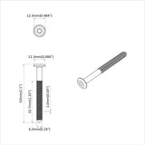 vidaXL Schroef 2 pcs Zilver M6 x 50 mm Staal