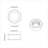 vidaXL Hex Moer 2 pcs Zilver M6 Metaal