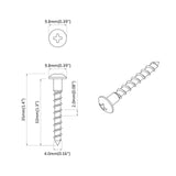vidaXL Schroef 2 pcs Zilver 9,8 x 35 mm IJzer