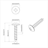 vidaXL Tapping Spijker 2 pcs Zwart M4 x 28 mm Staal