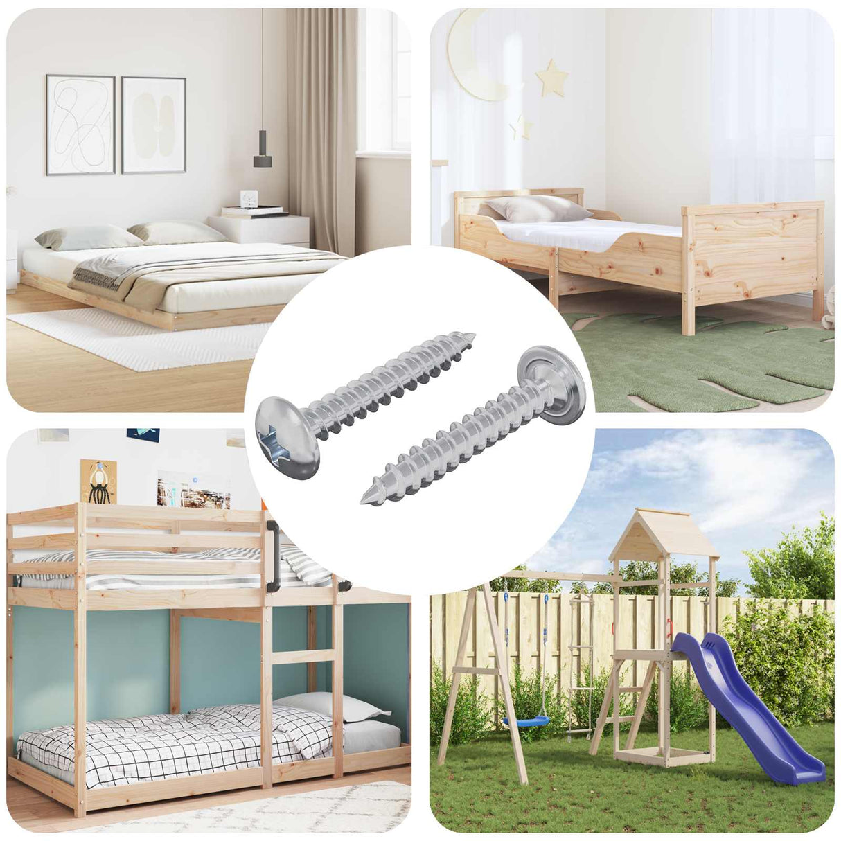 vidaXL Houtschroeven 2 pcs Zilver M4 x 20 mm Staal