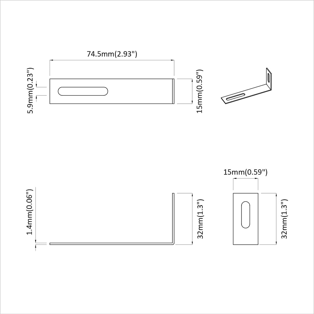 vidaXL Anti-tip beugel Effen 2 pcs Zilver 74,5 x 15 x 32 mm IJzer
