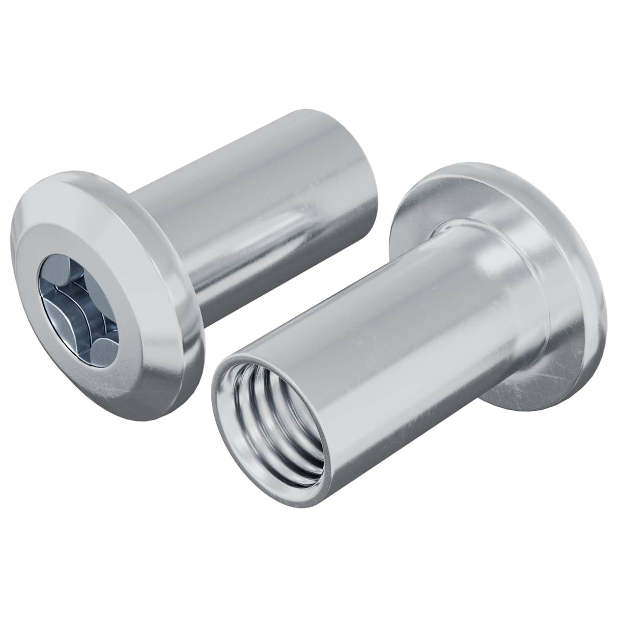 vidaXL Slotted Nut 2 pcs Nickel M6 x 15 mm Steel