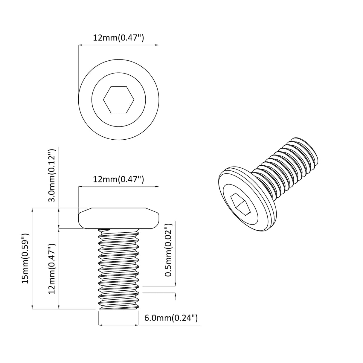 vidaXL Slot Schroef Effen 2 pcs Zilver M6 x 12 mm Staal