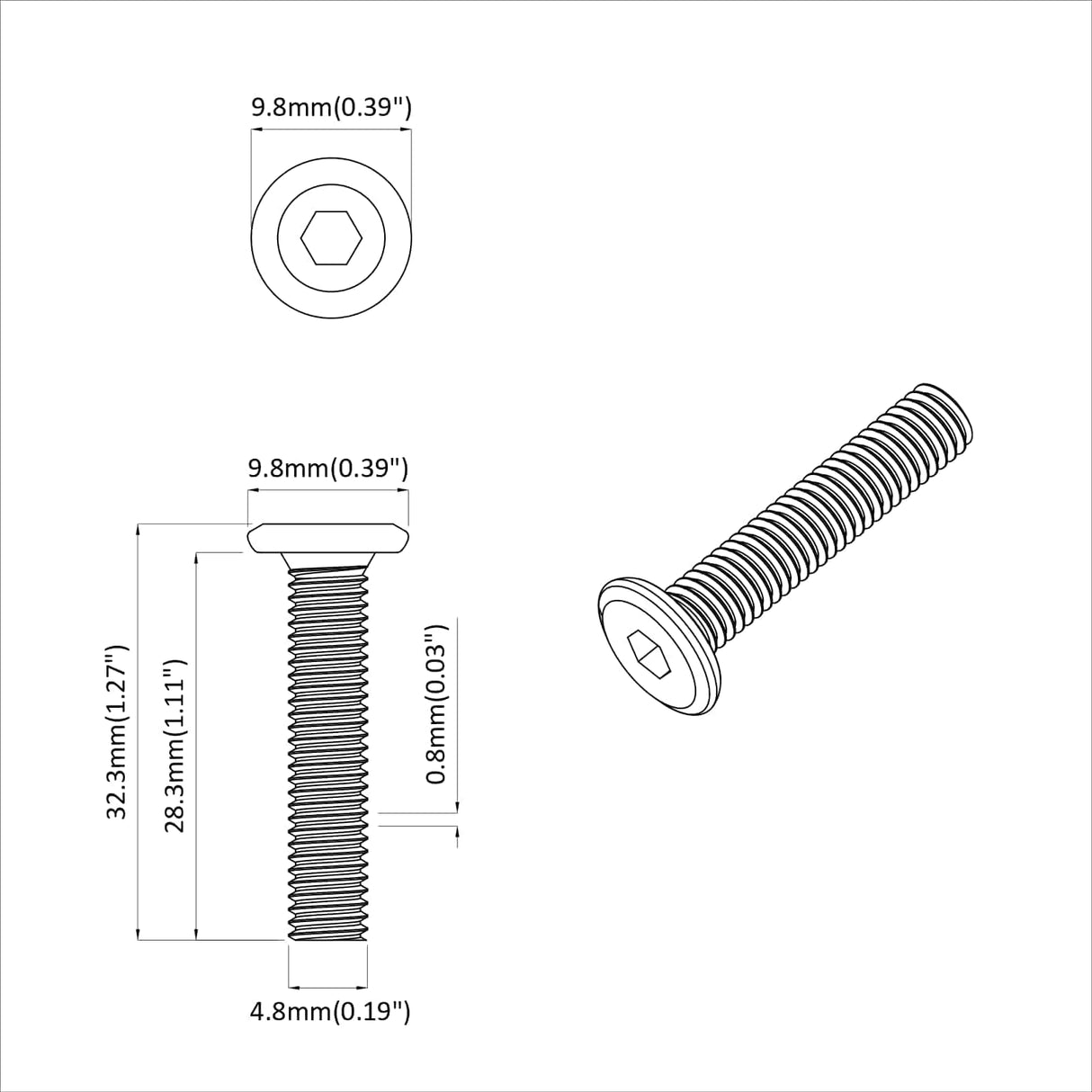 vidaXL Schroef 2 pcs Zilver 5 x 30 mm IJzer
