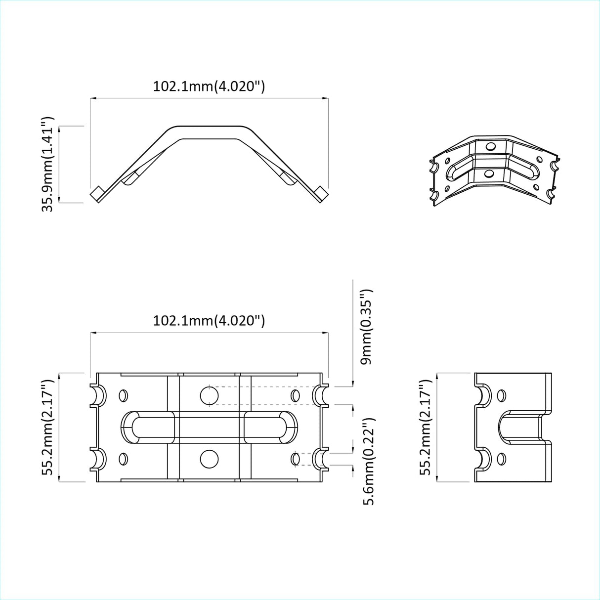 vidaXL Bracket 2 pcs Galvanized 106 x 55 x 1.5mm Steel