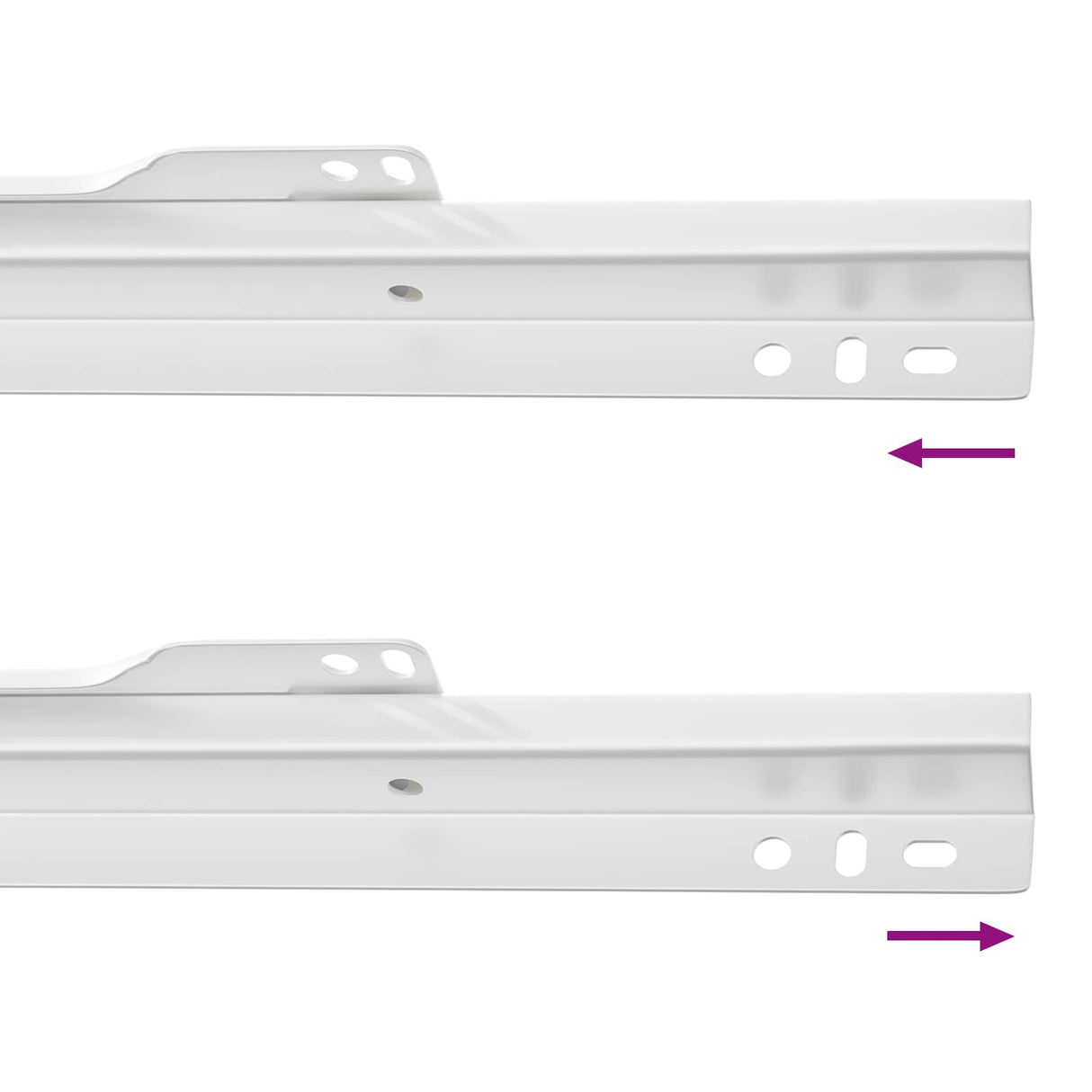 vidaXL Ladegeleider 2 pcs Wit 250 mm Staal