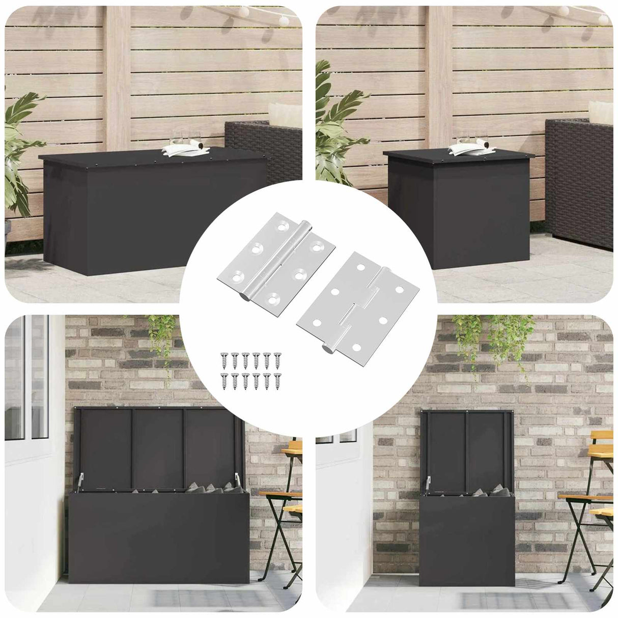 vidaXL Scharnier 2 pcs Zilver 50 x 38 x 1,3 mm Staal