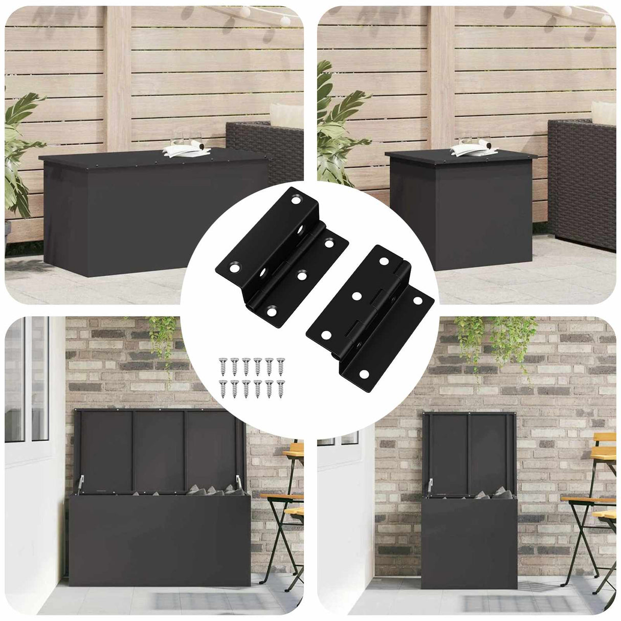vidaXL Scharnier 2 pcs Zwart 38 x 17 x 60 mm IJzer
