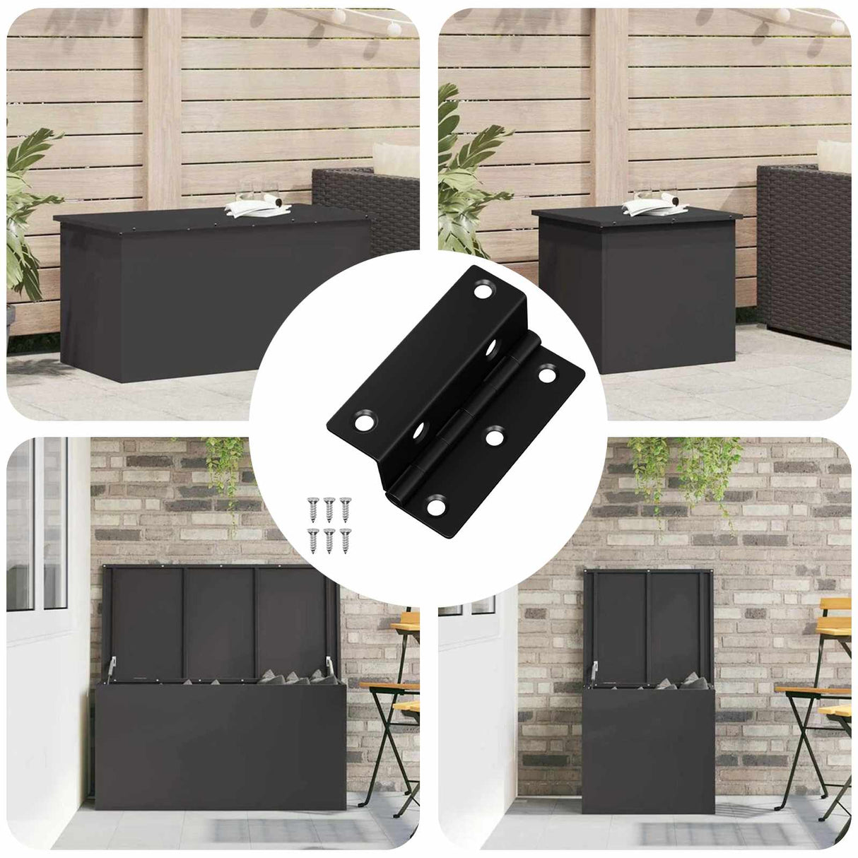 vidaXL Scharnier 2 pcs Zwart 38 x 17 x 60 mm IJzer