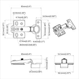 vidaXL Scharnier 2 pcs Nikkel 85 x 52,5 x 9,5 mm IJzer