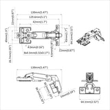 vidaXL Scharnier 2 pcs Nikkel 139 x 64,1 x 10 mm IJzer