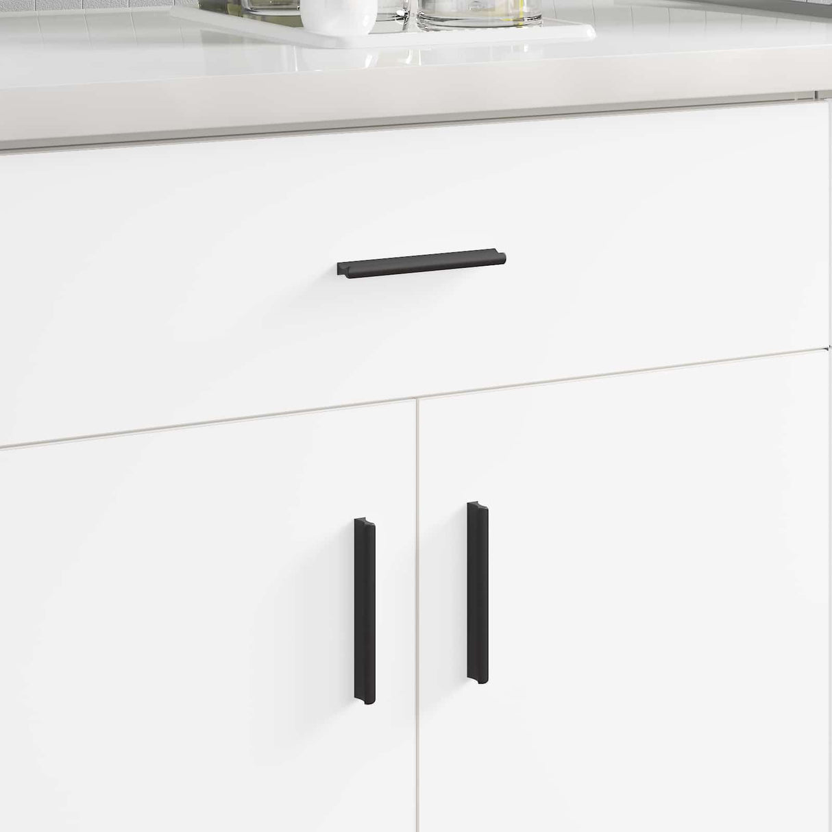 vidaXL Handle 2 pcs Black 106 x 7.4 x 15.5 mm Aluminium