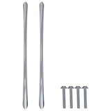 vidaXL Handle 2 pcs Silver 107 x 3.6 x 23 mm Stainless steel