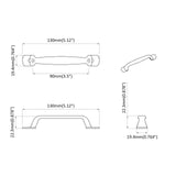 vidaXL Furniture Handle 2 pcs Black 130 x 19.4 x 22.3 mm Aluminium