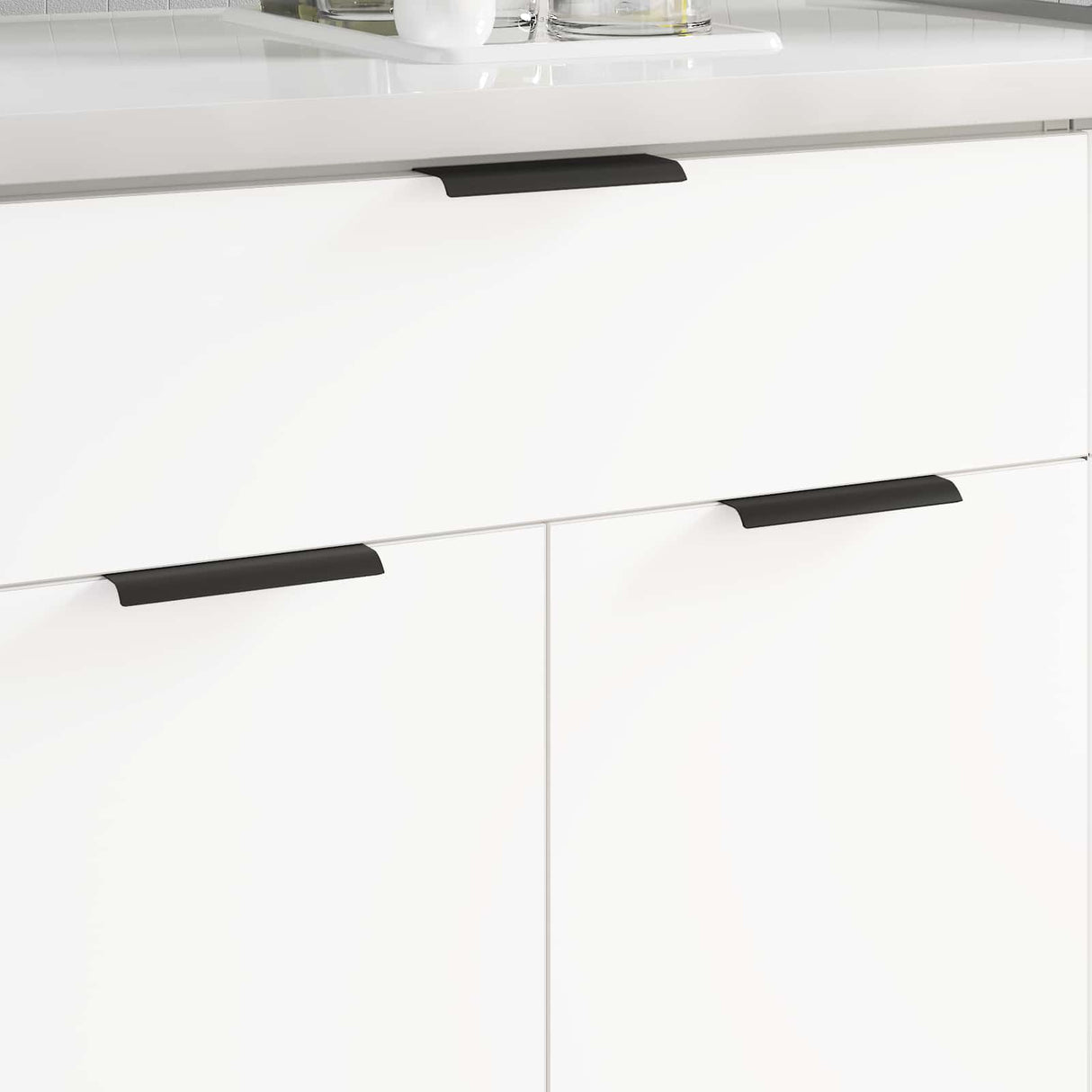 vidaXL Handle 2 pcs Black 120 x 39.6 x 17 mm Aluminium