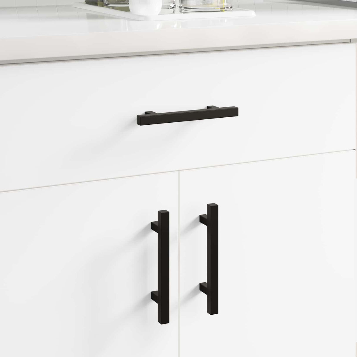 vidaXL Kast Handvat 2 pcs Zwart 150 x 12,3 x 35,2 mm Roestvrij staal