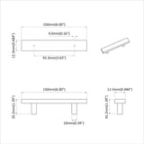 vidaXL Kast Handvat 2 pcs Zwart 150 x 12,3 x 35,2 mm Roestvrij staal