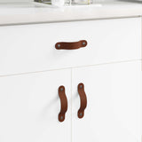 vidaXL Cabinet Handles 2 pcs Brown 140 x 25 x 2.3 mm PU